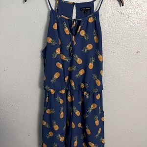 Blue pineapple romper